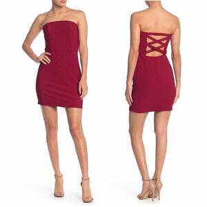 Kenedik | Strapless X Back Bodycon Dress | Medium